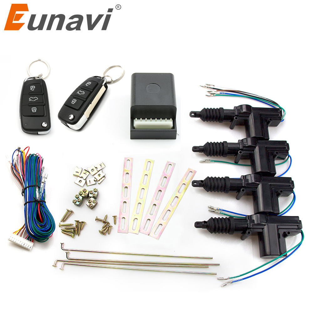 

Eunavi Universal Car Remote Control Central Locking Keyless Entry System Car Power Door Lock Actuator 12-Volt Motor (4 Pack