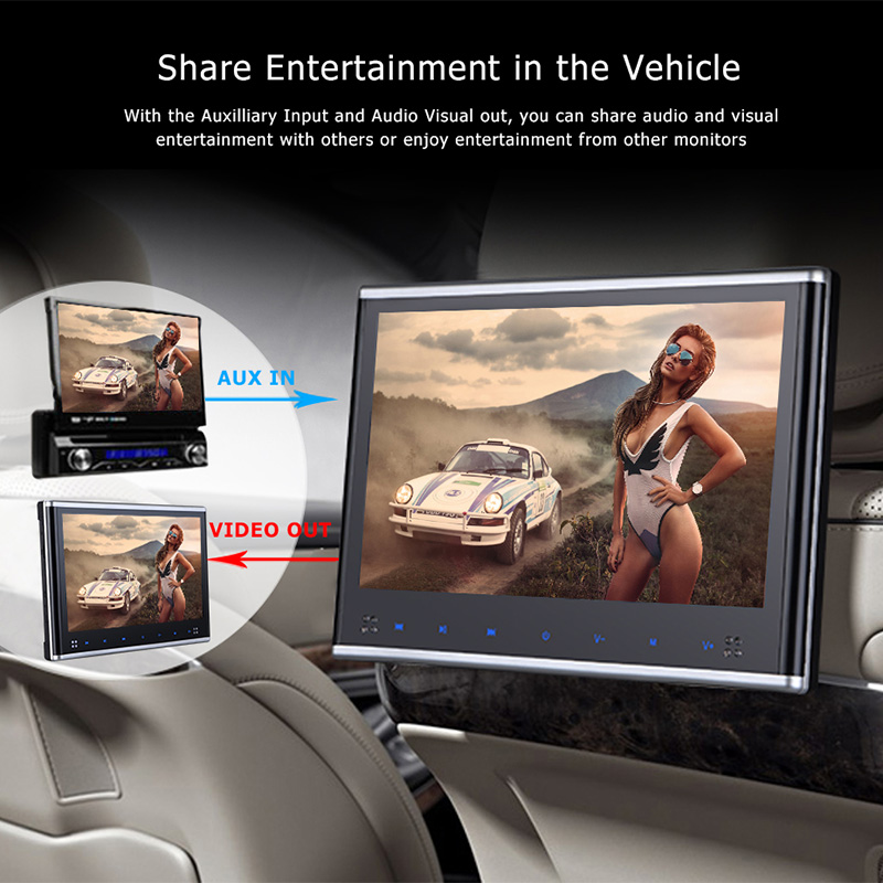 

10.1" HD Digital TFT LCD Screen Auto Car Headrest Monitor USB/SD/HDMI DVD Player IR/FM/Speaker MP5 with Remote Control