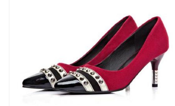

2019 Women's shoes in Spring and Autumn with New style High heel fine heel pointed end Suede @W140, Black