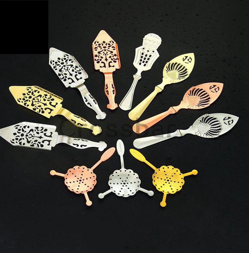 

Absinthe Spoon Stainless Steel Fountain Cocktail Bar Utensils Glass Cup Drink Ware Filter Bar Spoon Accessories KKA7909