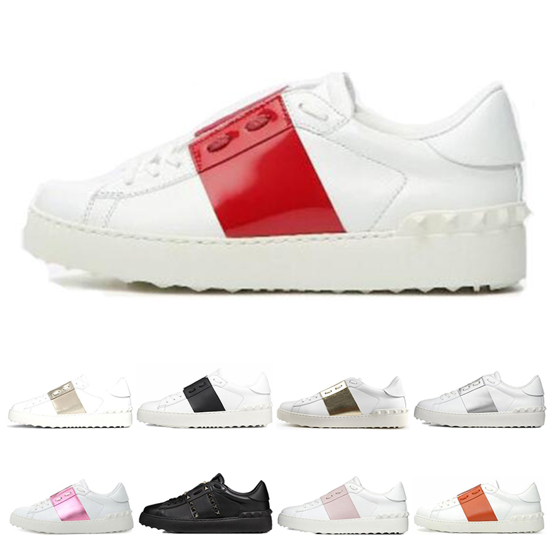 casual shoes white black red fashion mens women leather breathable shoes open low sports sneakers size 3546