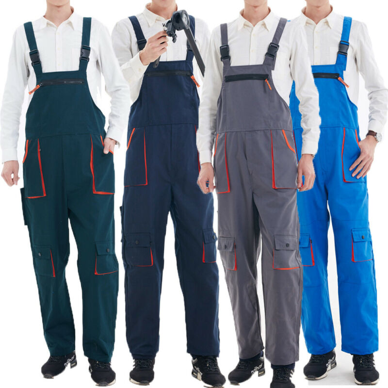 Large Size 4XL Men's Bib Pants Fashion Functional Clothing Men Heavy Duty Work Jumpsuit Coveralls Overalls Mechanic Indoor Pants