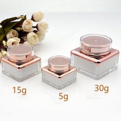 

5g 15g 30g Empty Cream Jar Plastic Acrylic Refillable Bottle Makeup Pot Travel Face Lotion Cosmetic Container 100pcs/Lot