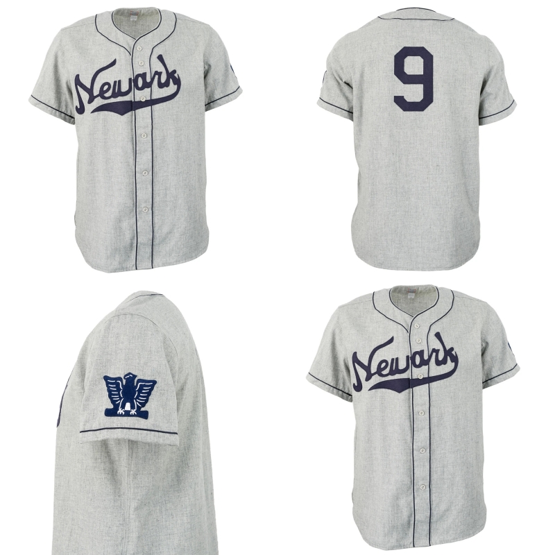 

Newark Eagles 1942 Road Jersey Custom Men Women Youth Baseball Jerseys Any Name And Number Double Stitched, Grey number 9 no name