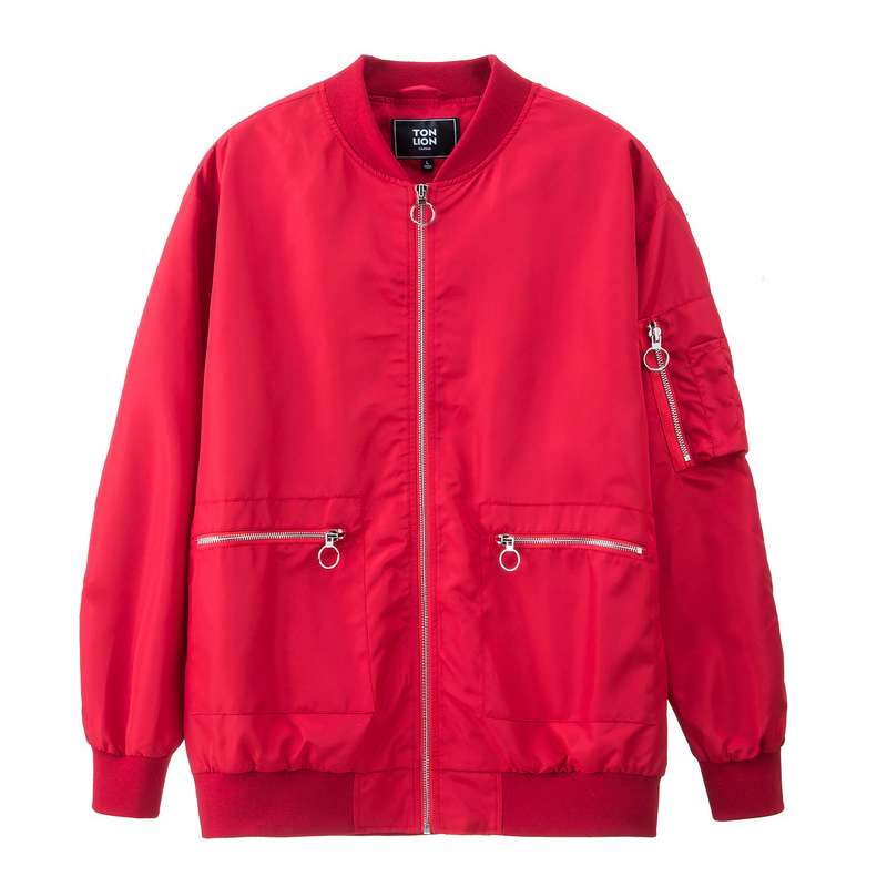 

Spring Jacket Red Men' Fashion Handsome Loose Baseball Men' Hoodies Plus Size Vintage Long Sleeves Jackets Modern GG50jk