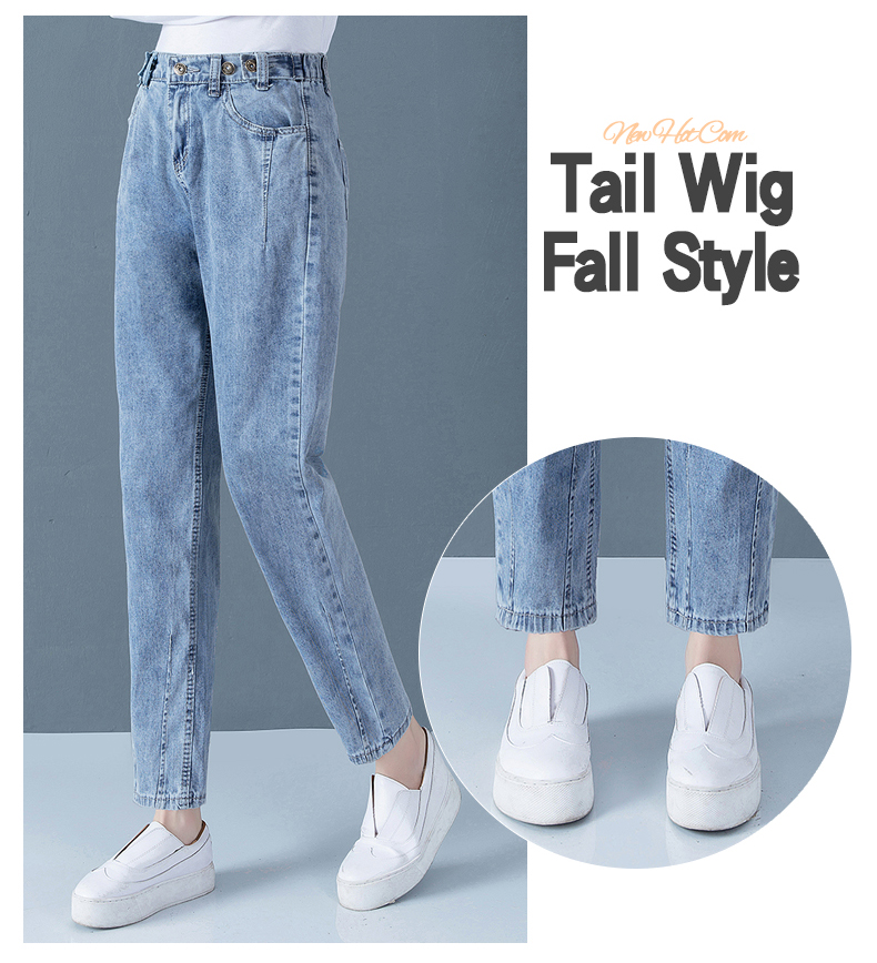 

Light Blue New Type Of The Spring And Autumn Period And The Elastic Waist Is Loose And Mast Yards Radish Torre Haroun Pants Show Thin