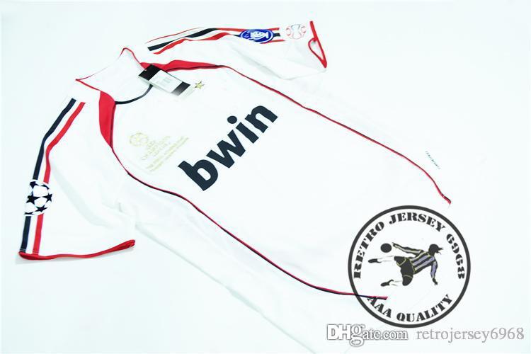 

Free shipping 2007 champion league final kaka maldini seedorf ronaldo pirlo inzighi soccer jersey, White jersey