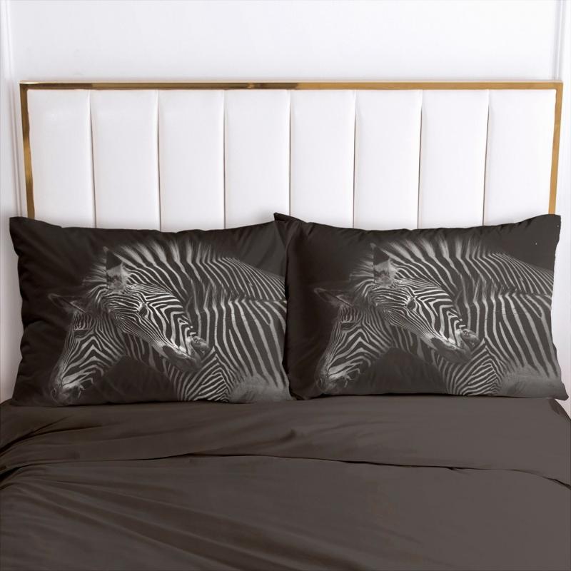 

3D Pillowcases Pillow Case Soft Home Chair Decorative Pillow Covers Cover 20x26in 60x70 50*75 Animal Zebra Design Printed, Zebra002-black-p