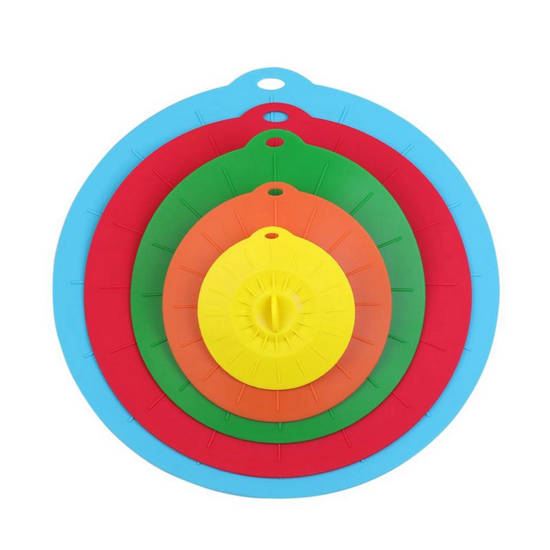 

Set of 5 silicone Microwave bowl cover cooking pot pan lid Cover-Silicone wrap cooking tools kitchen utensil