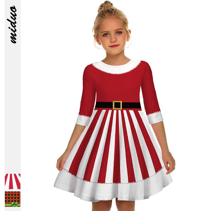 

children dresses Toddler girls clothing fashion summer clothes Cartoon dress for new year Free Shipping