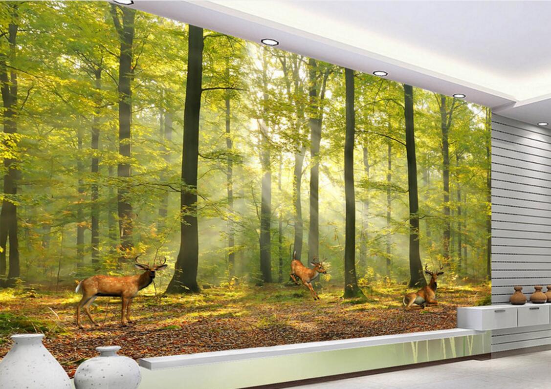 

WDBH 3d wallpaper custom photo on the wall Norwegian Forest Elk background living room home decor 3d wall muals wall paper for walls 3 d, Non-woven