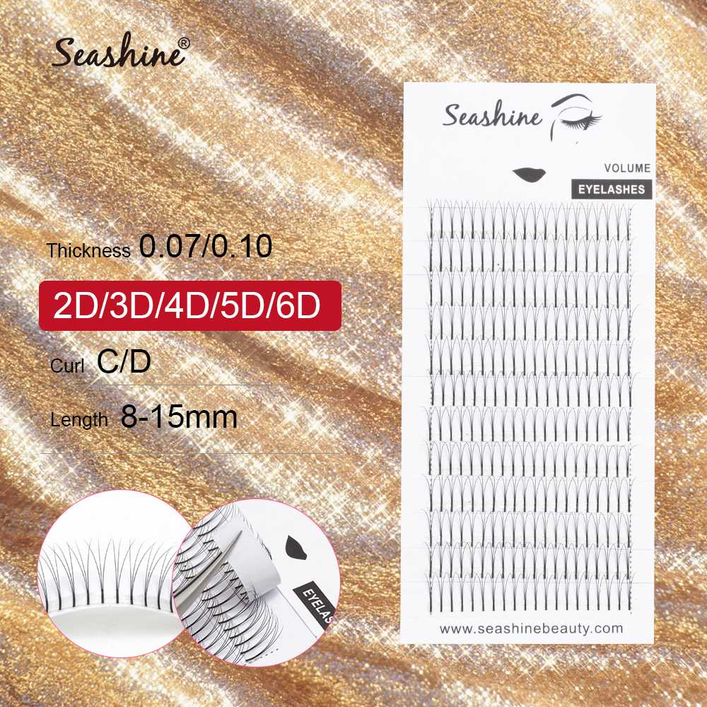 

Seashine Volume Fans 3D Long Stem Eyelash Extensions hand made Individual Lashes Fans Lash Natural Long For free shipping