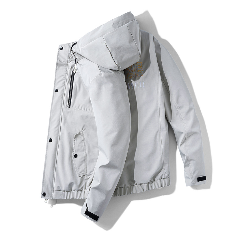 

Fashion Men's Spring and Autumn Print Jacket Male Supplies Jacket Men's Hooded Thin Windproof Waterproof Homens Jaqueta, Black