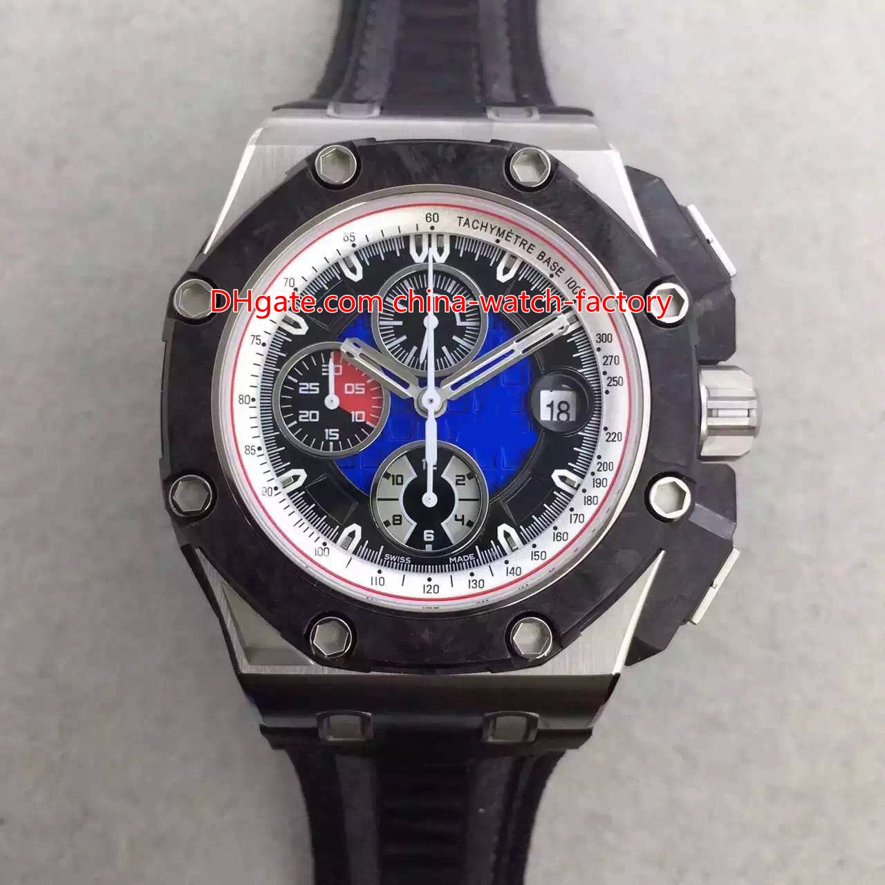 

4 Style Luxury Best Quality Watch 44mm Offshore 26290IO.OO.A001VE.01 Ceramic Carbon Fiber Swiss CAL.3126 Movement Automatic Mens Watches, Add box papers