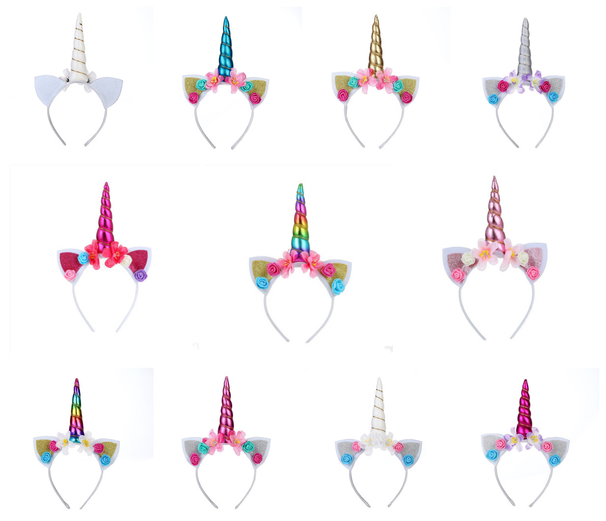 Unicorn Headband Kids Glitter Unicorn Horns DIY Hairband Xmas Party Gifts ZY