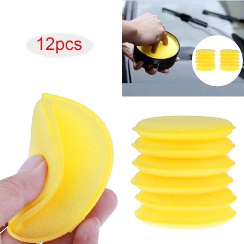 

12PCS Wax sponges Round Car Polish Sponge Car Wax Foam Sponges Applicator Pads for Clean Cleaner Care Tools