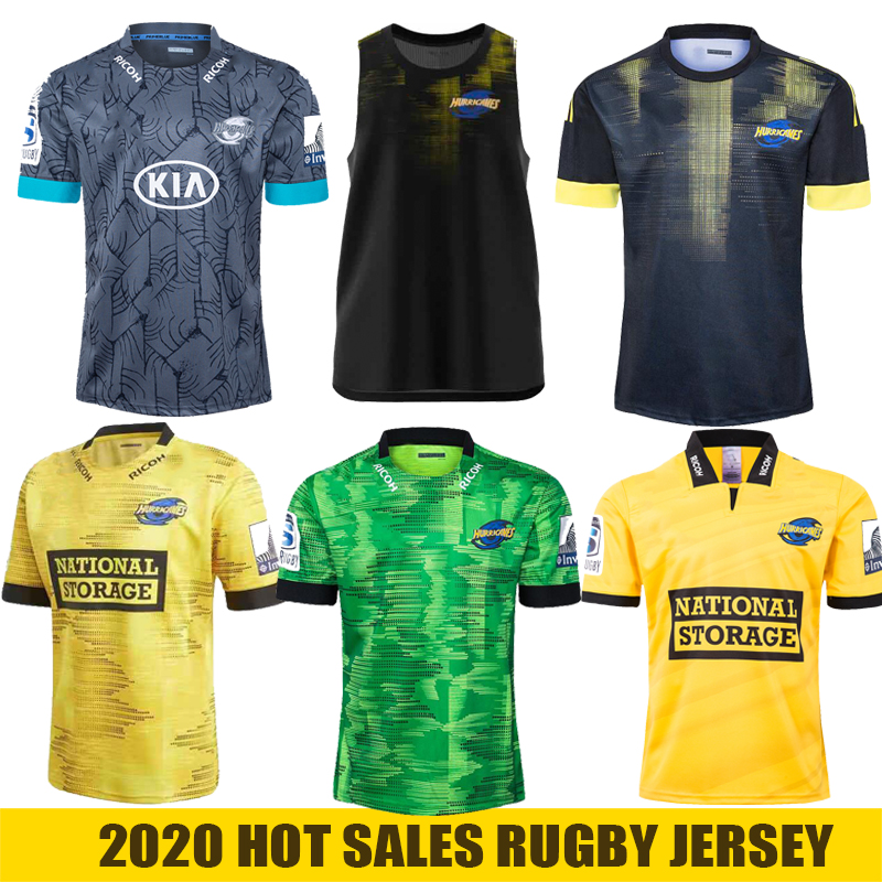

New 2020 HURRICANES Rugby Jersey Training Jerseys Zealand super rugby jersey 2020 Performance Tee Singlet Rugby Jerseys shirts, Black;gray
