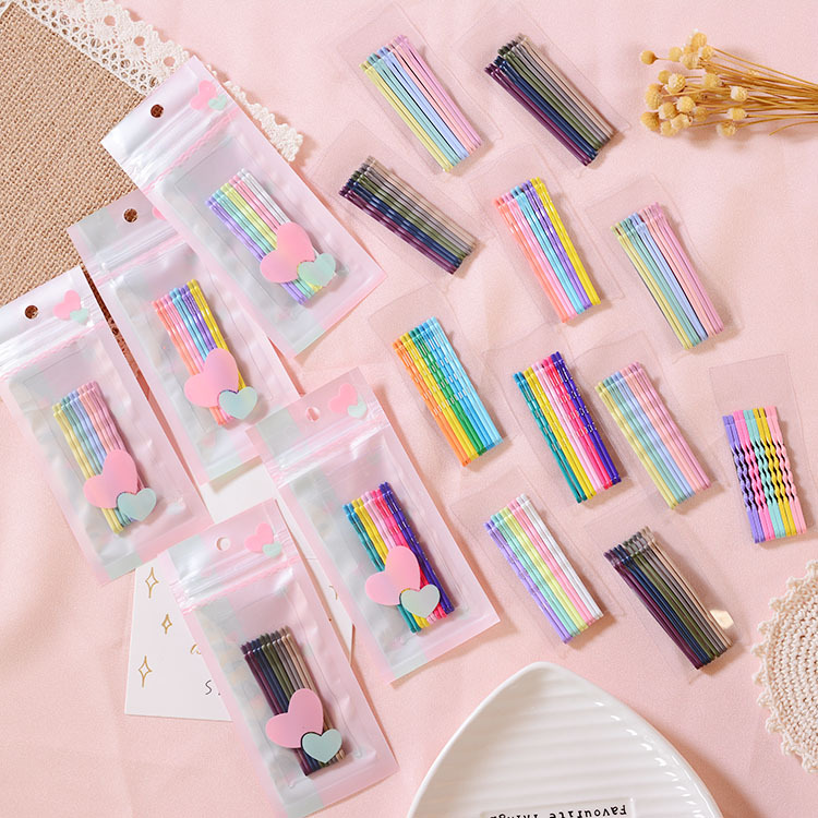

Girl Candy color hot selling Korean style Lady child ins hairpin headwear candy hair clip bb clip small hairpins Hair Accessories, Mix colors/ 5.5~6cm