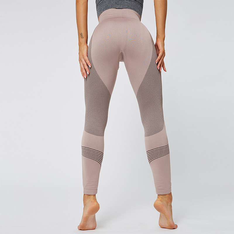 

Peach hip workout striped seamless slim nylon yoga pants high waist sports tight bulift fitness yoga leggings for women, Black