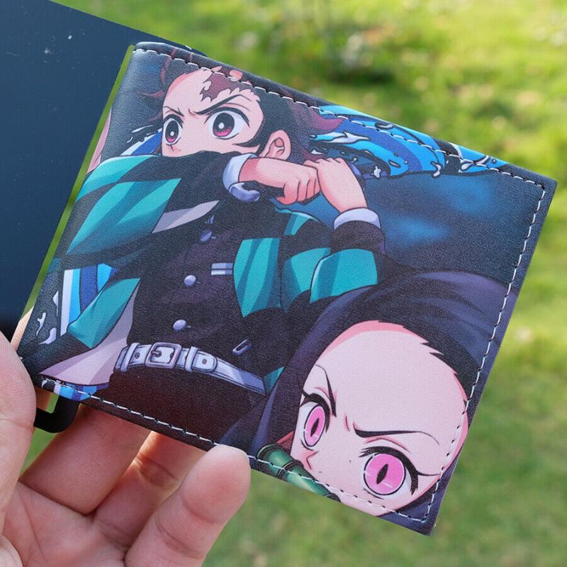 

Kimetsu no Yaiba wallet with ID card holder pocket short PU Bi-Fold Purse