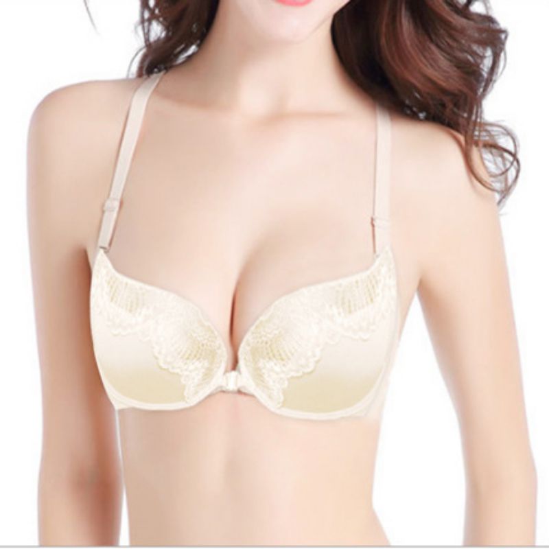 

Underwire Padded Thin Lace Bra For Female Beautiful Back Y-strap 3/4 Cup Lingerie Embroidery Lace Bra Underwear, Black
