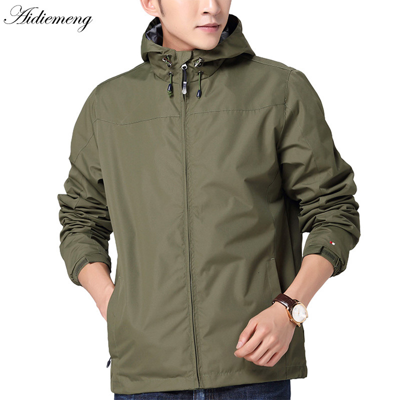 

Jackets Men Windbreaker Autumn Fashion Men' Hooded Jacket Coat Male Clothes Casual Thin Light Weight Windbreaker Men Outwear, Black