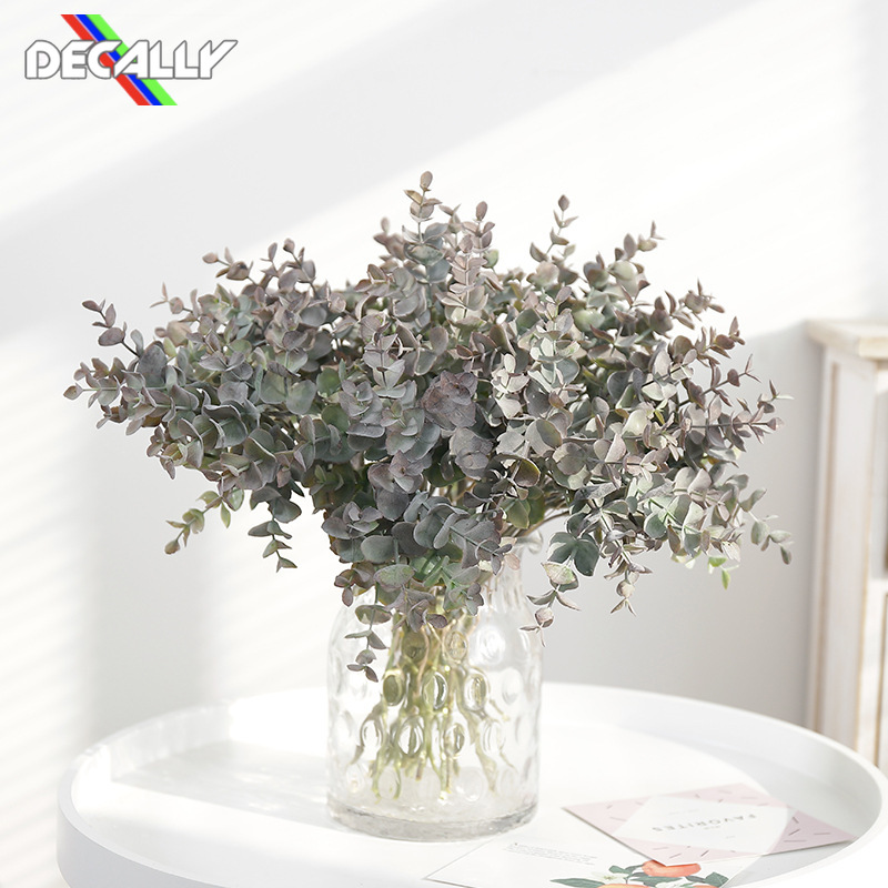 

2 Pcs Eucalyptus Bouquet Tree Branches Silk Artificial Leaves Home Decoration DIY Flower Arrangment Plant Faux Foliage Wreath, Type2