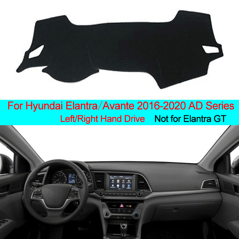 

2 Layers Car Dashboard Cover Carpet Cape Dash Mat Dashboard Anti-UV For Elantra Avante 2016 2017 2018 2019 2020 LHD RHD