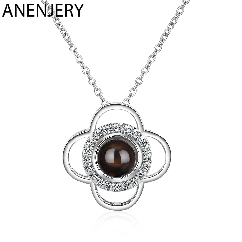 

Hot Fashion Zircon Flower Projection Meaningful Necklaces For Women Gift 925 Sterling Silver Jewelry
