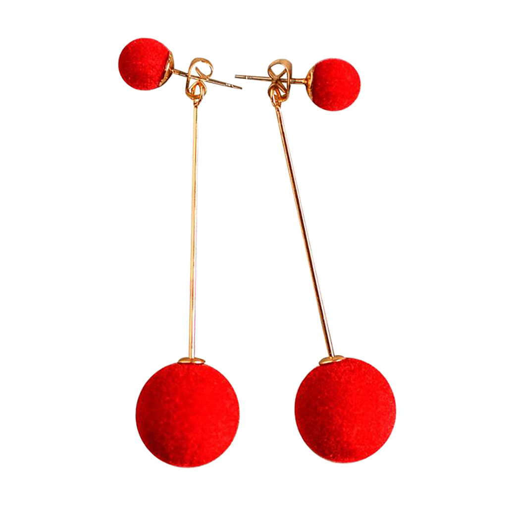 

Geometric Ball Type Dual-purpose Geometric Stud Hair Ball Earrings