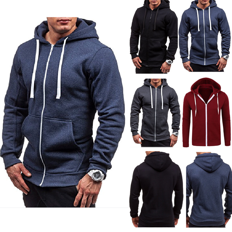 mens fitted zip up hoodies