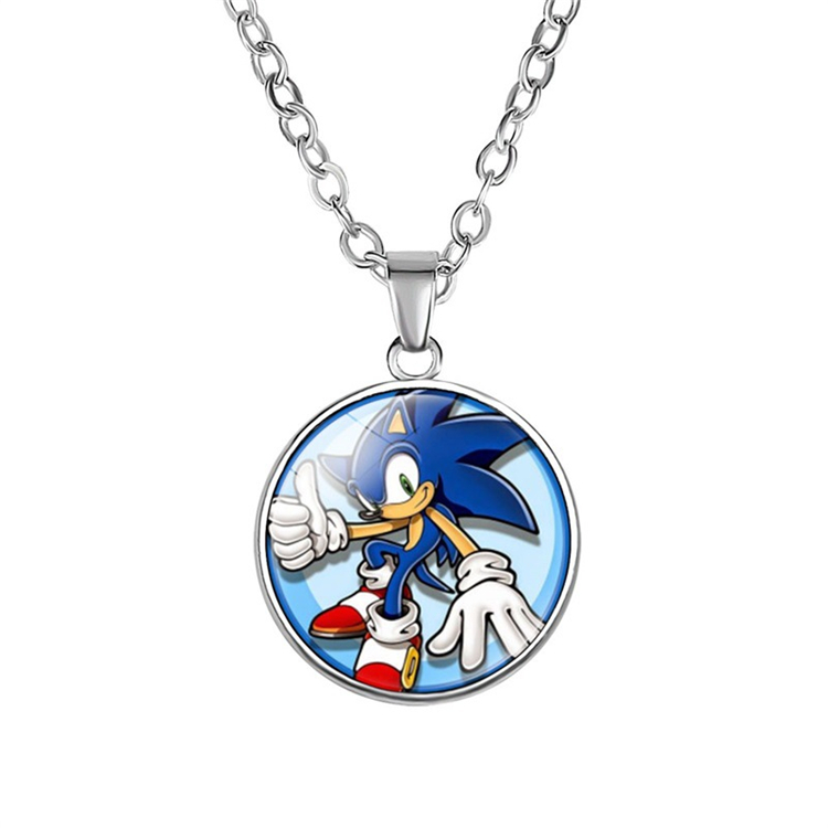 8 Style Nouveau Jeu de mode Anime Dessin animé Sonic The Hedgehog Pendentif Collier Sonic Figure Motif collier Collier Bijoux Accessoires CJJ178