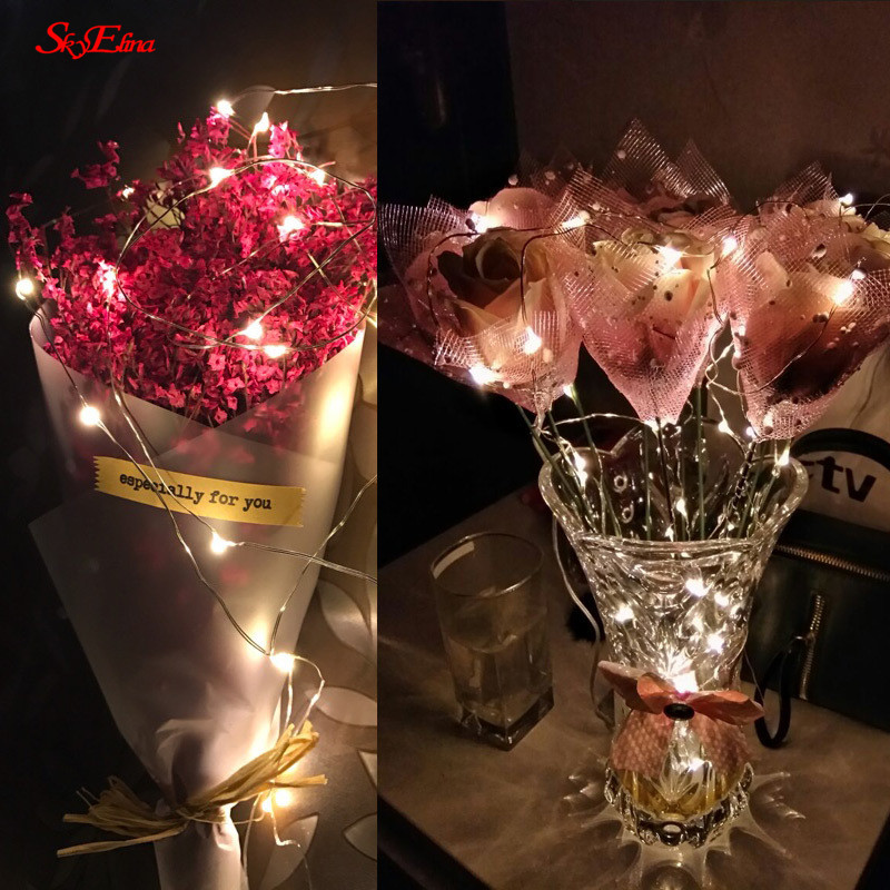 

5M/50LED Copper Wire Mini Lamp Waterproof Holiday lighting For Fairy Christmas Tree Wedding Party Decoration lamp 6zMM258