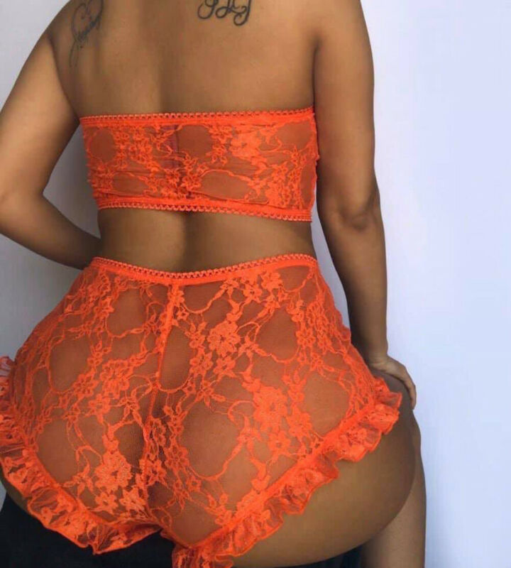 

New Sexy Women' Lace Tulle Lingerie Sets Heart Print Ruffles Exotic Sets Sleepwear Babydoll Lady Sexy Underwear Nightwear, Black