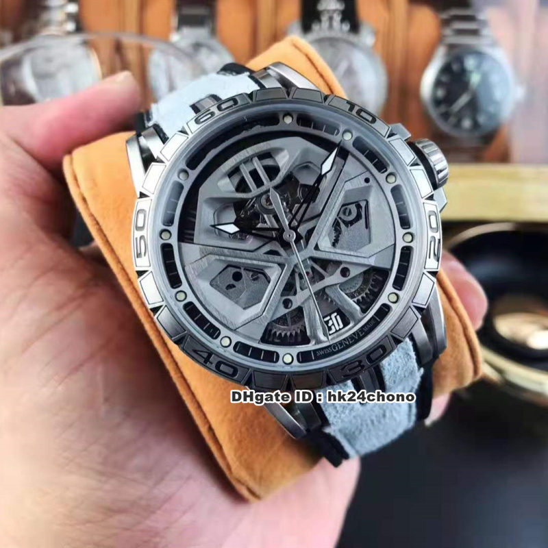 

Top Best RDDBEX0748 Excalibur Spider Titanium 45mm RD630 Automatic Mens Watch Skeleton Dial Leather Strap Gents Watches