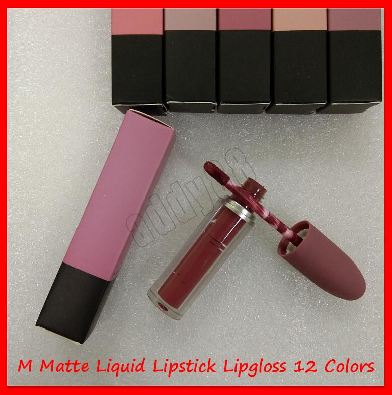 

M Lip Gloss Makeup Matte Liquid Lipstick Lipgloss Selena Christmas Bullet Lip Gloss 12 Colors Free shipping, Mixed color