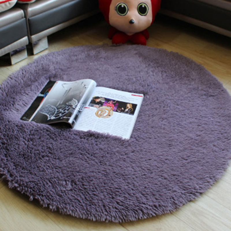 

Round Carpet 40cm Anti-slip Bedroom Chair Cushion Yoga Mat Floor Door Carpet For Living Room Mat Kids Room Play Cover, Silver grey
