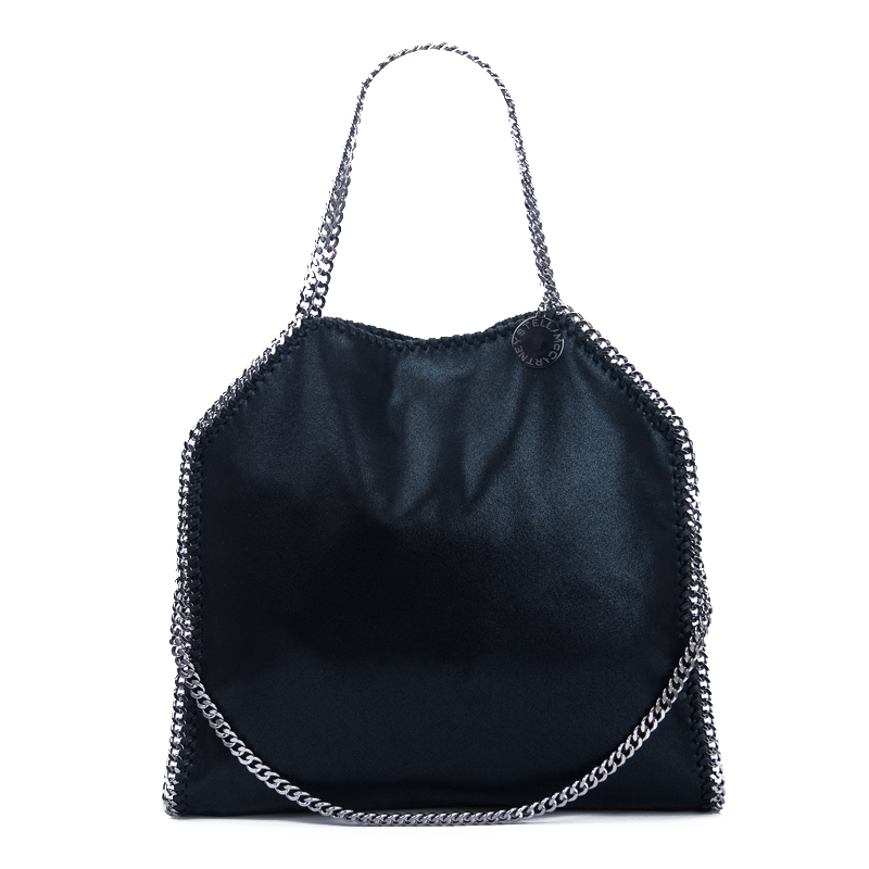 

Women Fashion Shopping Bag Big Size 37cm Stella Mccartney Soft PVC Leather Lady Handbag with Purse, Black