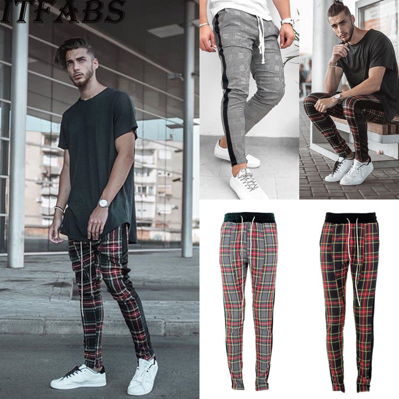 2018 Nouvelle marque Coton Automne Haut Taille Hommes Hommes Tracksuit Bottes Skinny Sweat Pantalon Pantalon Mode Fitness