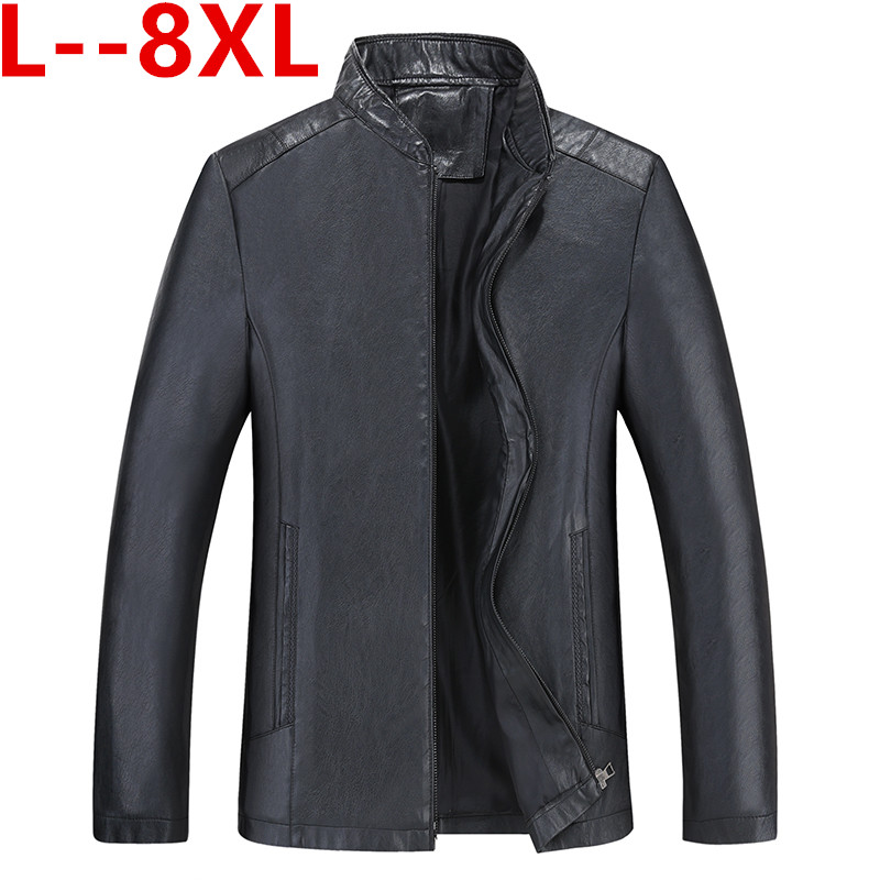 

Plus 10XL 8XL 6XL Spring Autumn Mens Leather Jackets Brand Real 100% Sheepskin Coat Jaqueta Couro Male Leather Jacket For Men, Black