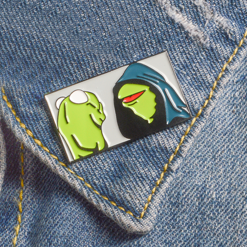 

Cartoon Frog Soft Enamel Brooch And Pins Denim Clothes Bag Button Badge Punk Jewelry Gift For Friends