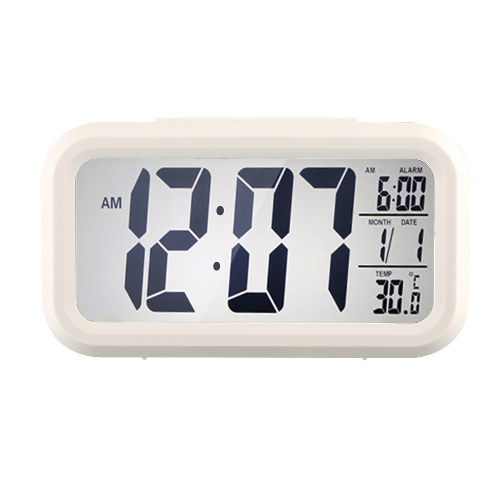 

LUMINOVA Square Shape LED Display Digital Electronic Alarm Clock Backlight Temperature Control Time Calendar +