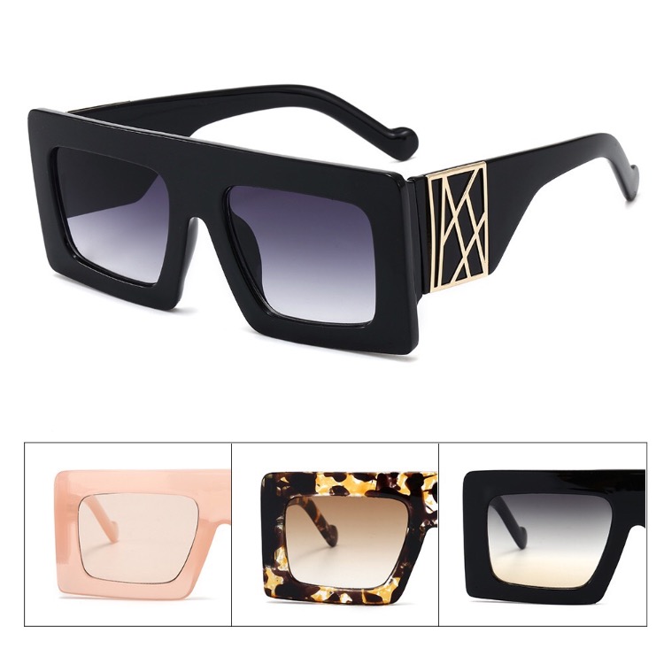 

Cool Retro Men Sunglasses Leopard Printing Square Frame Luxury Designer Women Sun Glasses 7 Colors Wholesale