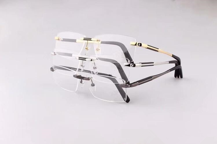 

Classical designer MB349 business men glasses frame metal rimless square 57-16-140 for prescription glasses full-set case OME factory outlet