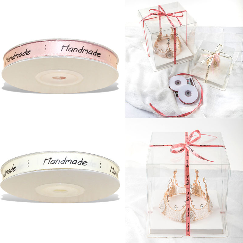 

25Yards Handmade Ribbon Cream Pink Color Wrapping Silk Satin Ribbon Wedding Party Favor Gift Box Cake Box (F