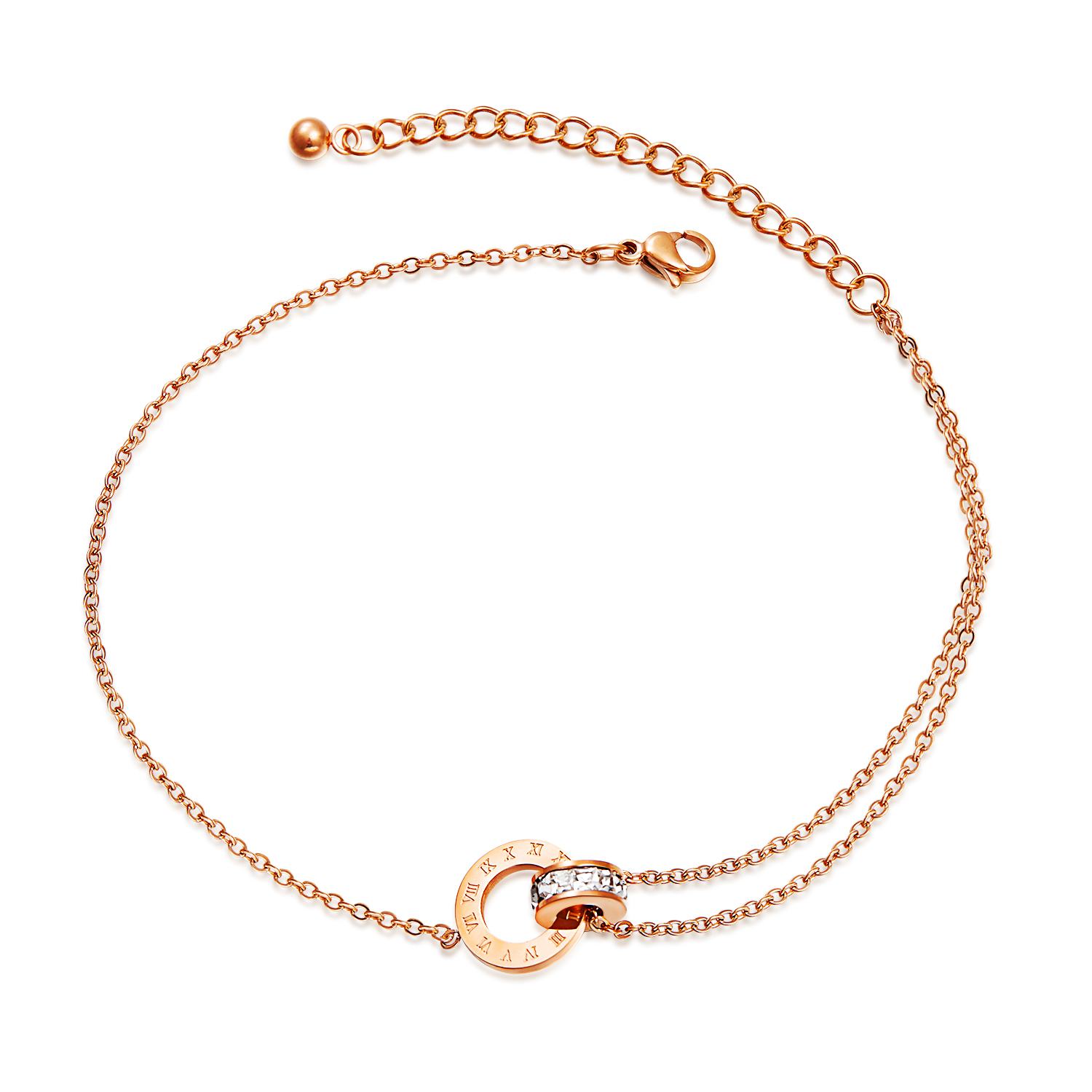 Tobilleras de plata de ley para mujeres adolescentes y ni/ñas tobilleras de playa de doble capa con cadena de bolas y cuentas