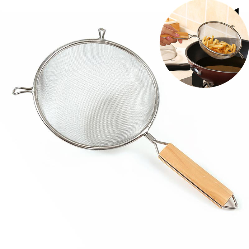 

Kitchen Stainless Steel Wire Fine Mesh Oil Strainer Flour Handheld Sifter Sieve Colanders DIY Cooking Tools For Filtering