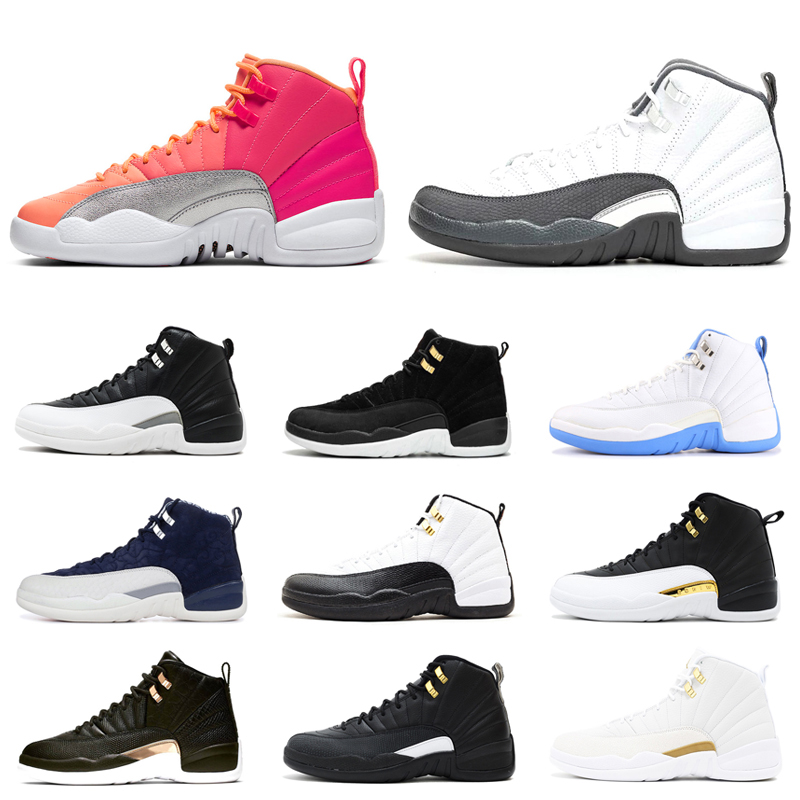 

Hot Punch 12s Jumpman 12 Men Basketball Shoes Dark Grey OV Black White Game Royal FIBA Playoffs Mens Trainer Fashion Sports Sneakers 7-13