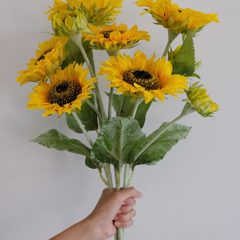 

1Pc Fake Silk Sunflower Artificial Flower Home Garden Fence Decoration Fake Flower Vivid Big Artificial Sunflower Drop Shipping, Yellow