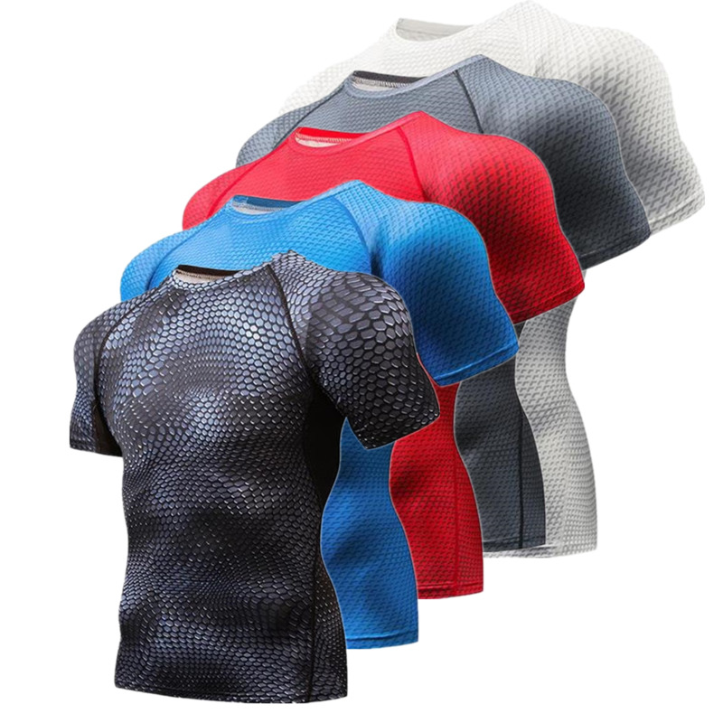

New Compression Gym T Shirt Men' Women 3D Printed Jerseys Fitness Sport Base Layer Tight Crossfit Cycling Rashguard Clothes, Photo color